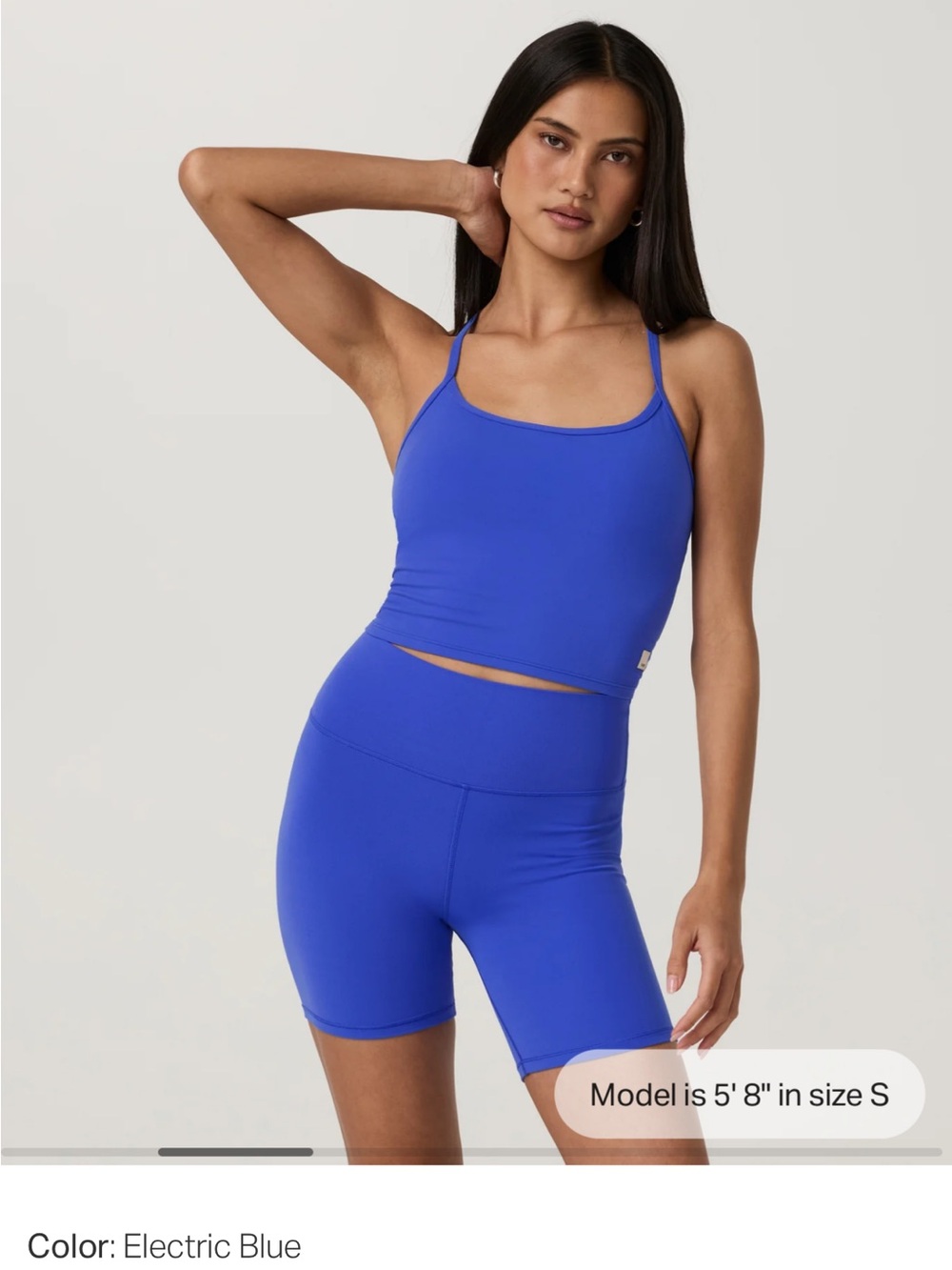 Vuori All The Feels Support Tank 2.0 in Electric Blue